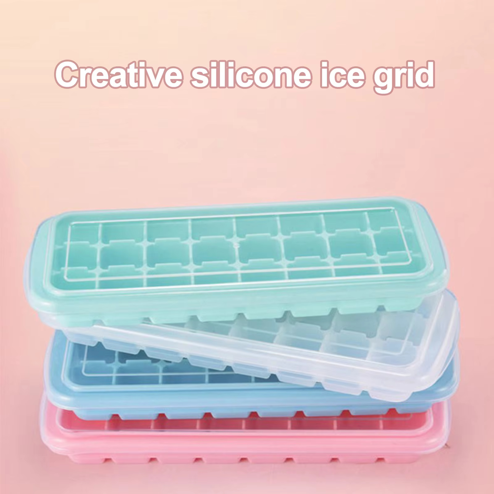 Baby Food Freezer Tray - Silicone Ice Cubes Tray with Lid