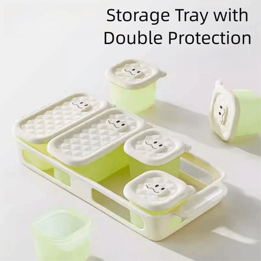 Baby Food Freezer Tray - 3/4/6 Grid Design Baby Food Freezer