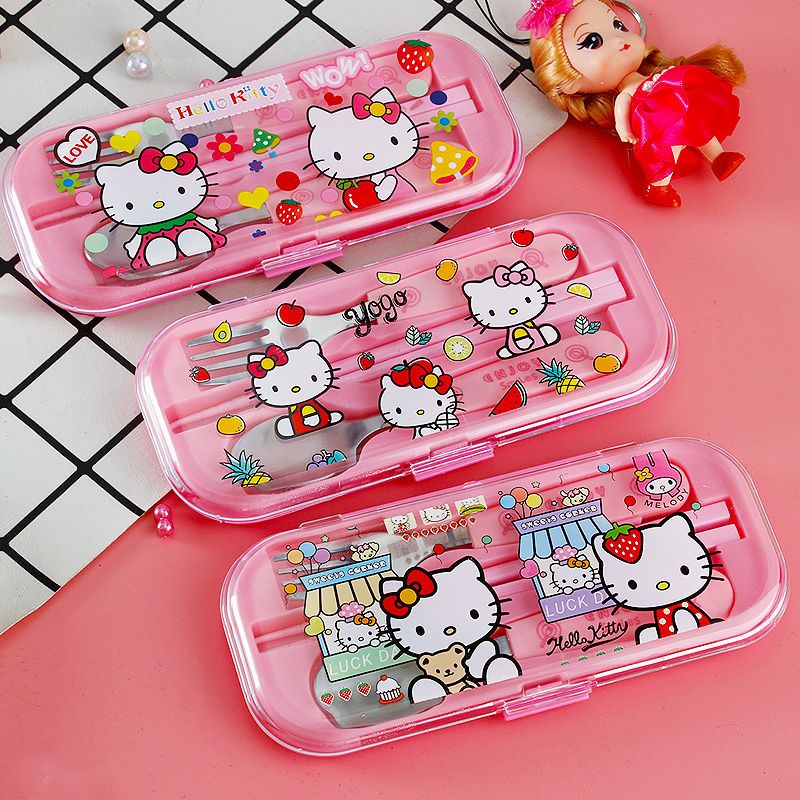 Kawaii Hello Kitty Children Ch - Weaning Spoon Set ulasan dan harga