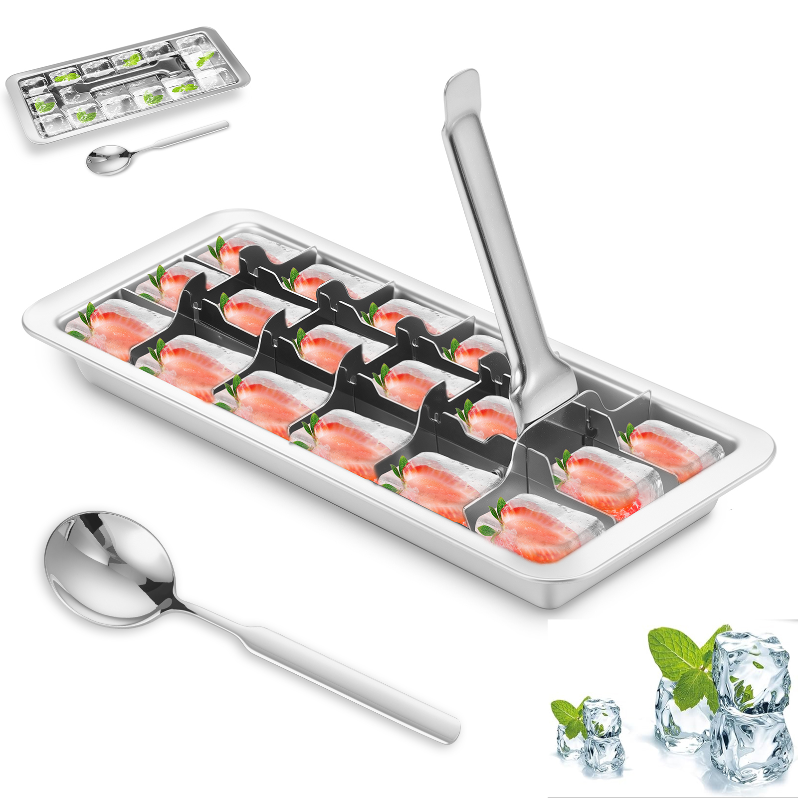 Vintage Stainless Steel Ice Cu - Baby Food Freezer Tray ulasan dan harga