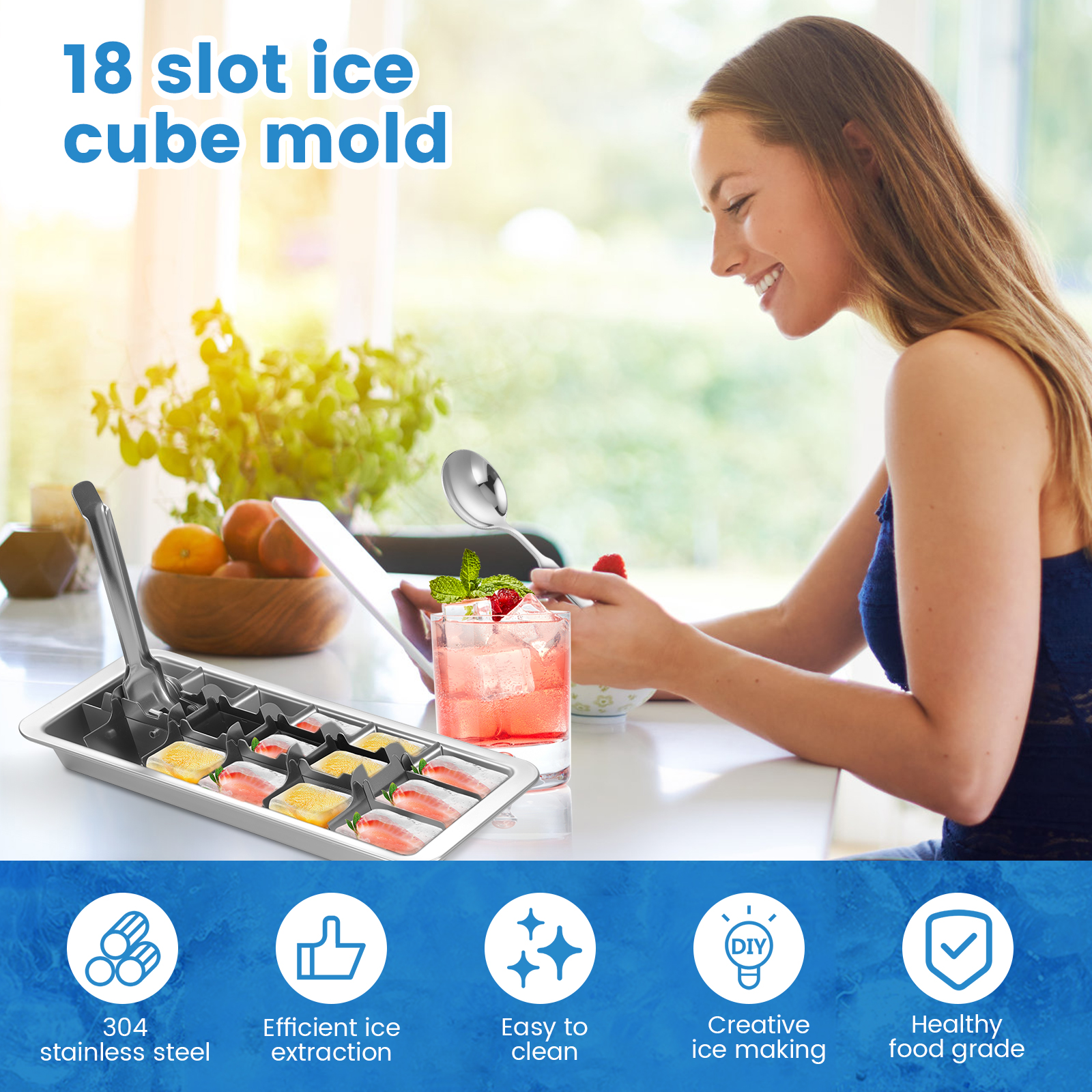 Vintage Stainless Steel Ice Cu - Baby Food Freezer Tray ulasan dan harga