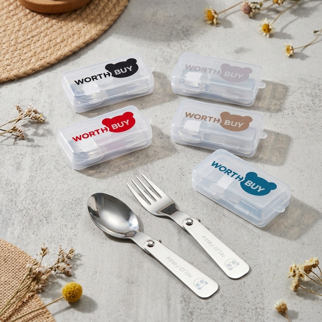 3Pcs/Set Portable Folding Fork - Weaning Spoon Set ulasan dan harga