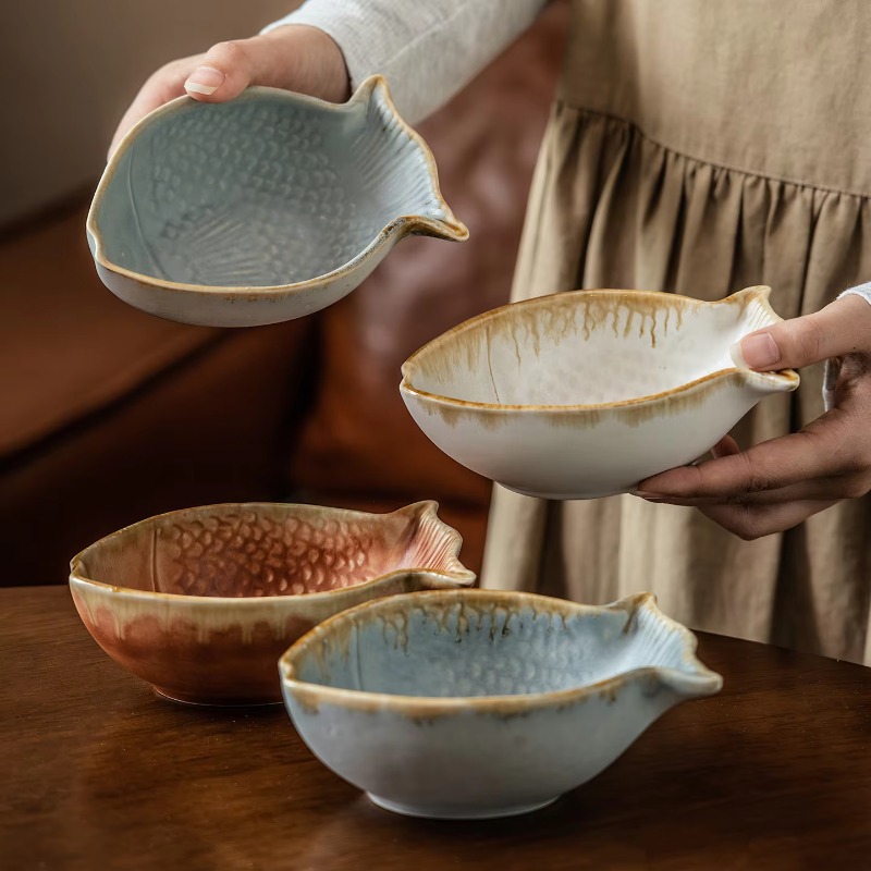 Creative Fish Shape Ceramic Bo - Baby Food Restaurant ulasan dan harga