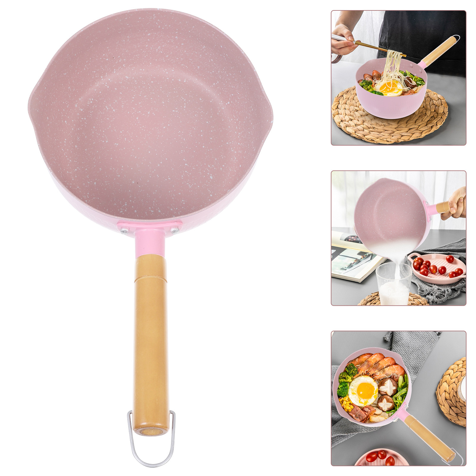 Wooden Handle Aluminium Milk P - Baby Food Restaurant ulasan dan harga