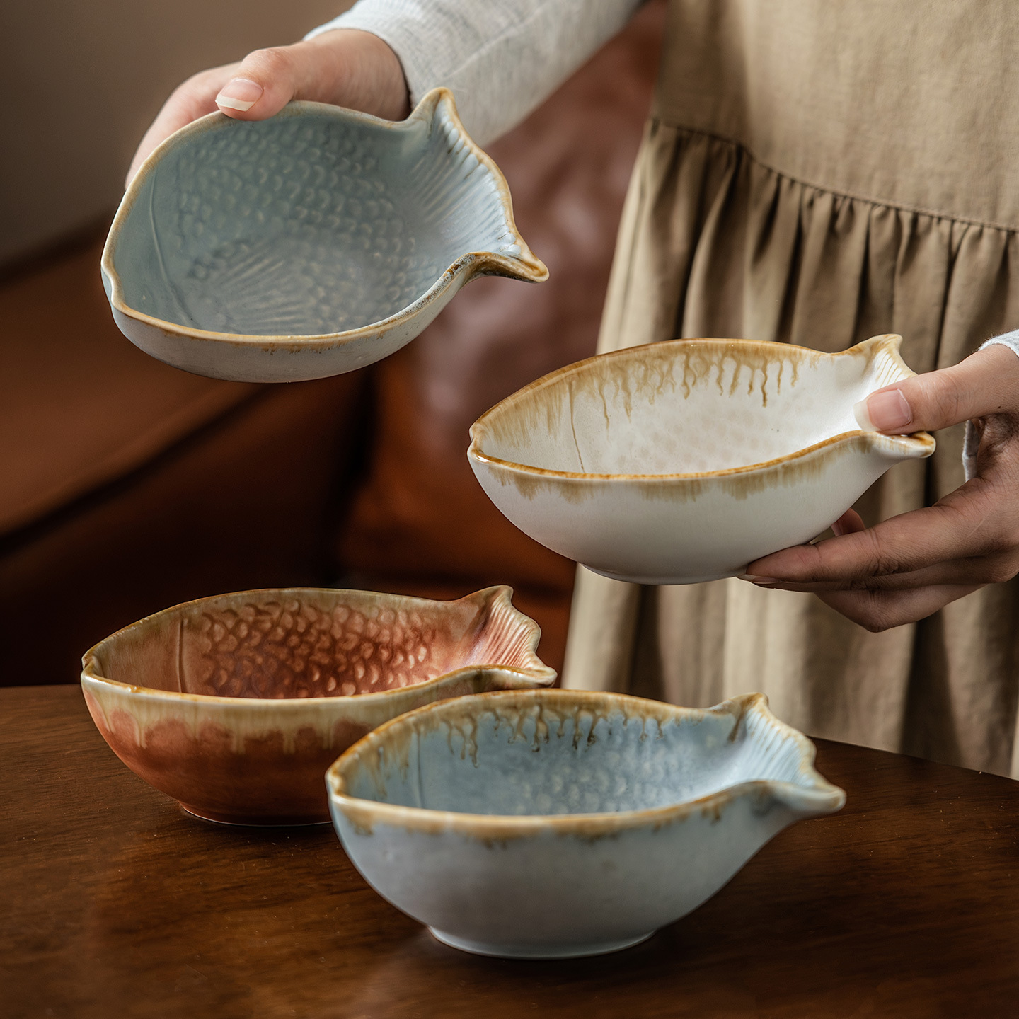 Creative Fish Shape Ceramic Bo - Baby Food Restaurant ulasan dan harga