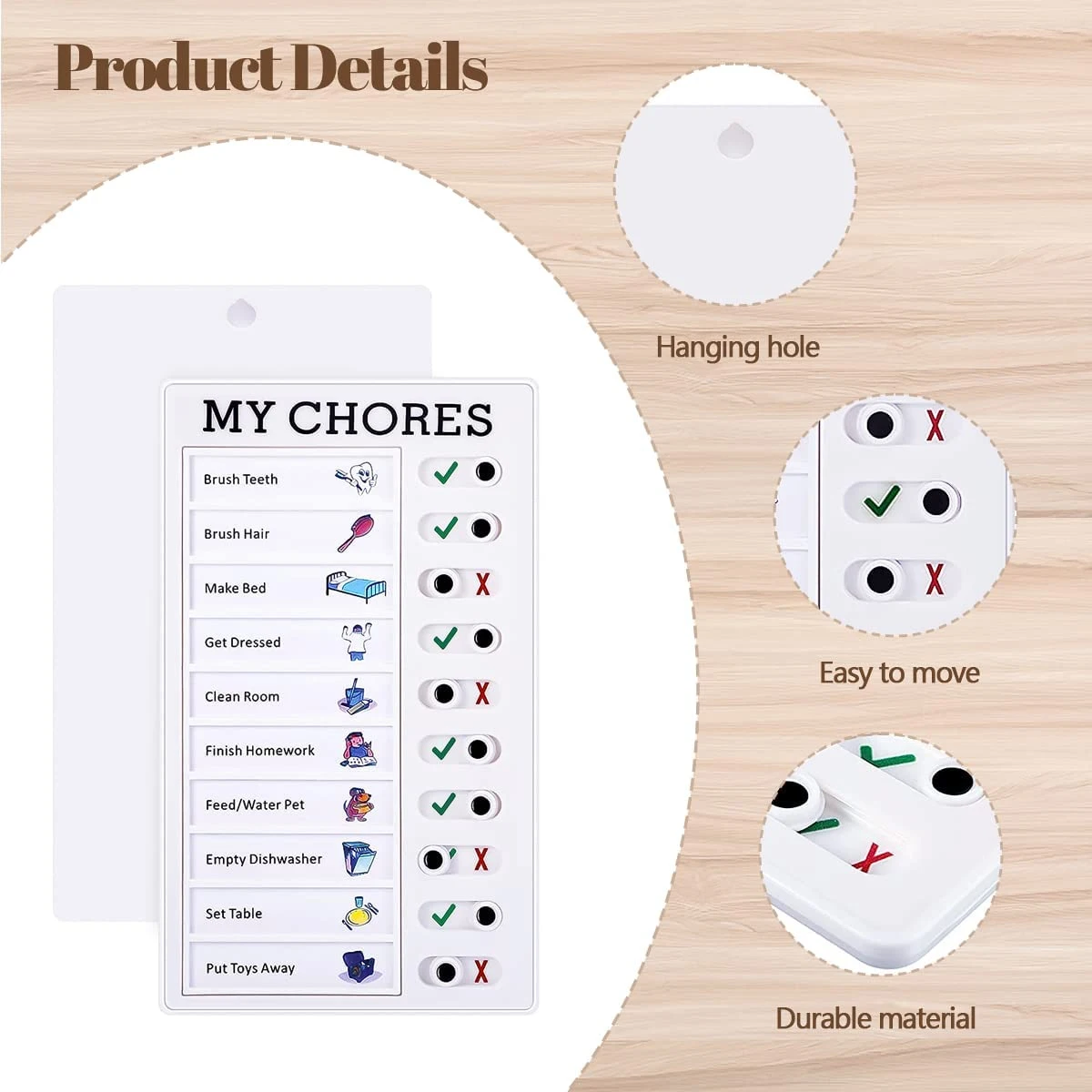 1Pcs Kids Chore Chart with 5Pc - Baby Food List ulasan dan harga