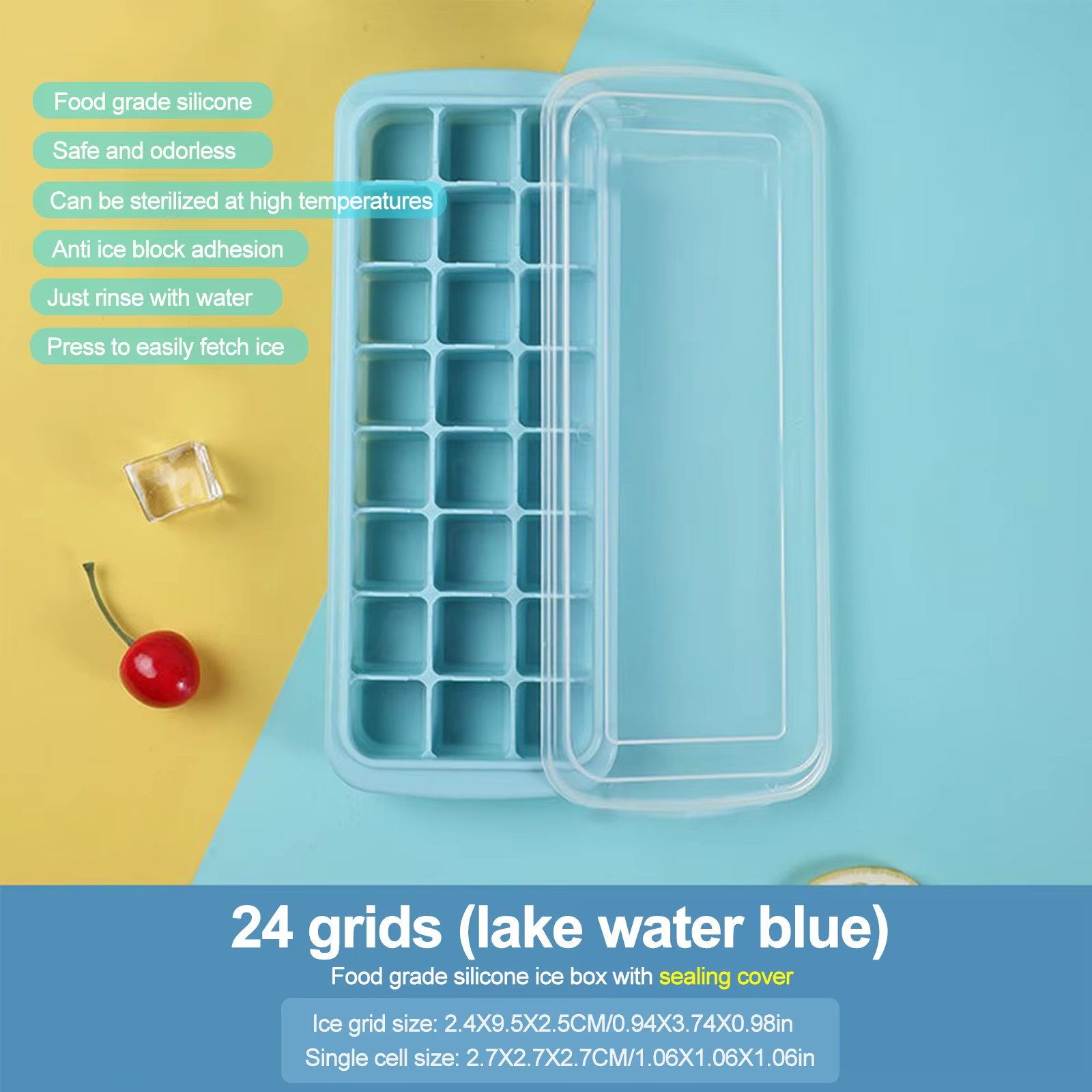 Silicone Ice Cubes Tray with L - Baby Food Freezer Tray ulasan dan harga