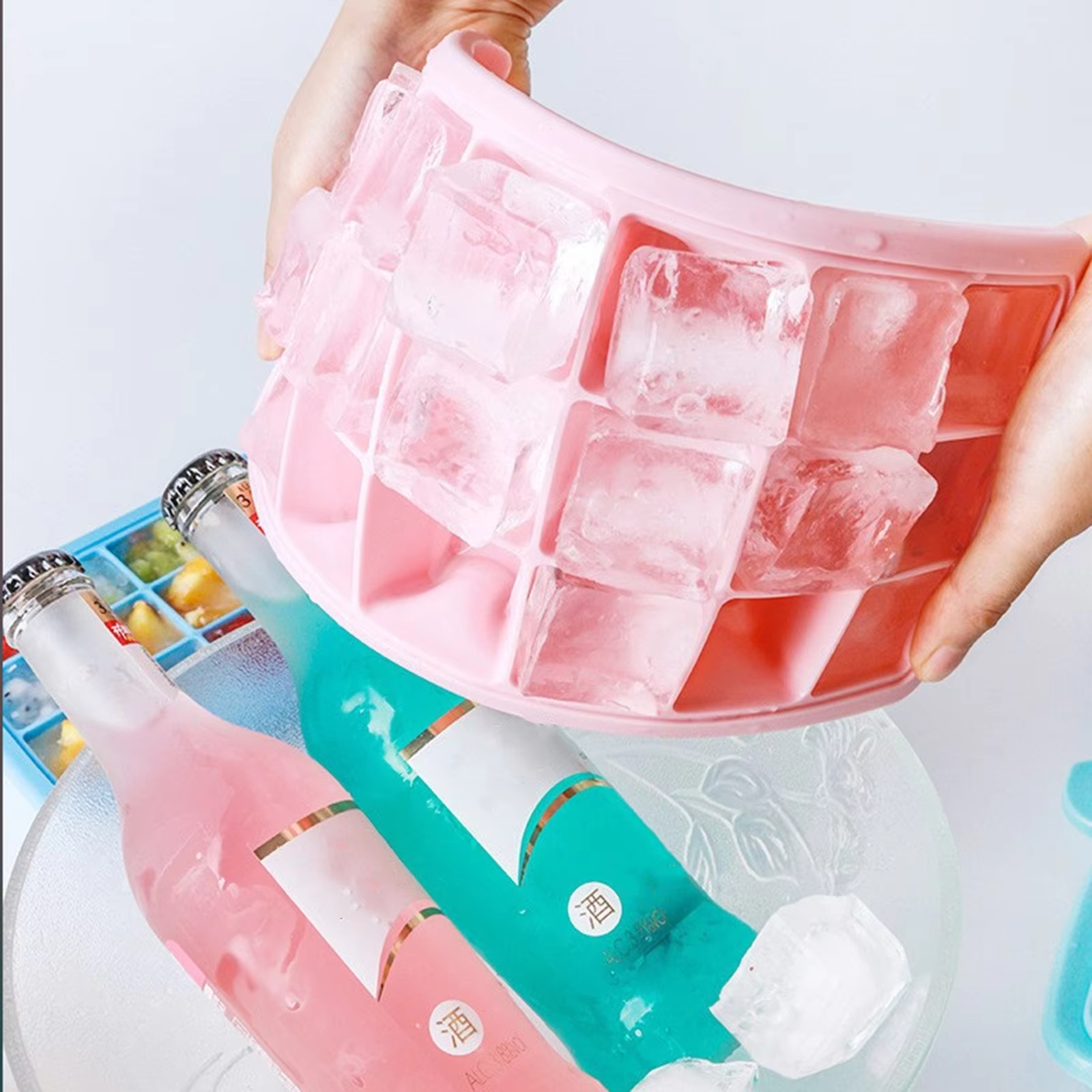 Silicone Ice Cubes Tray with L - Baby Food Freezer Tray ulasan dan harga