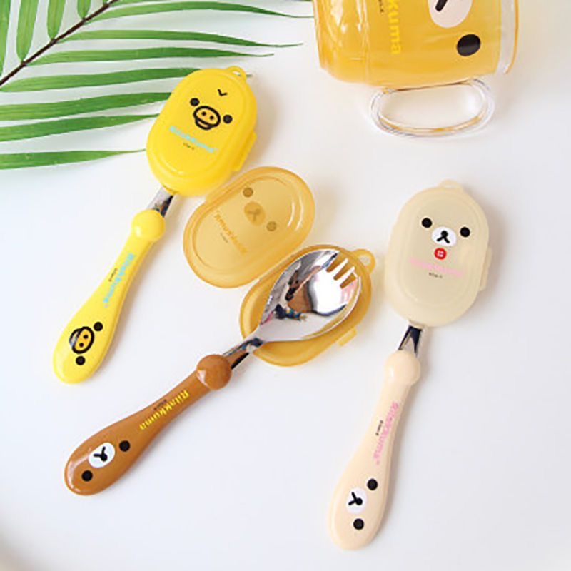 Rilakkuma Spoon Fork Integrate - Weaning Spoon Set ulasan dan harga