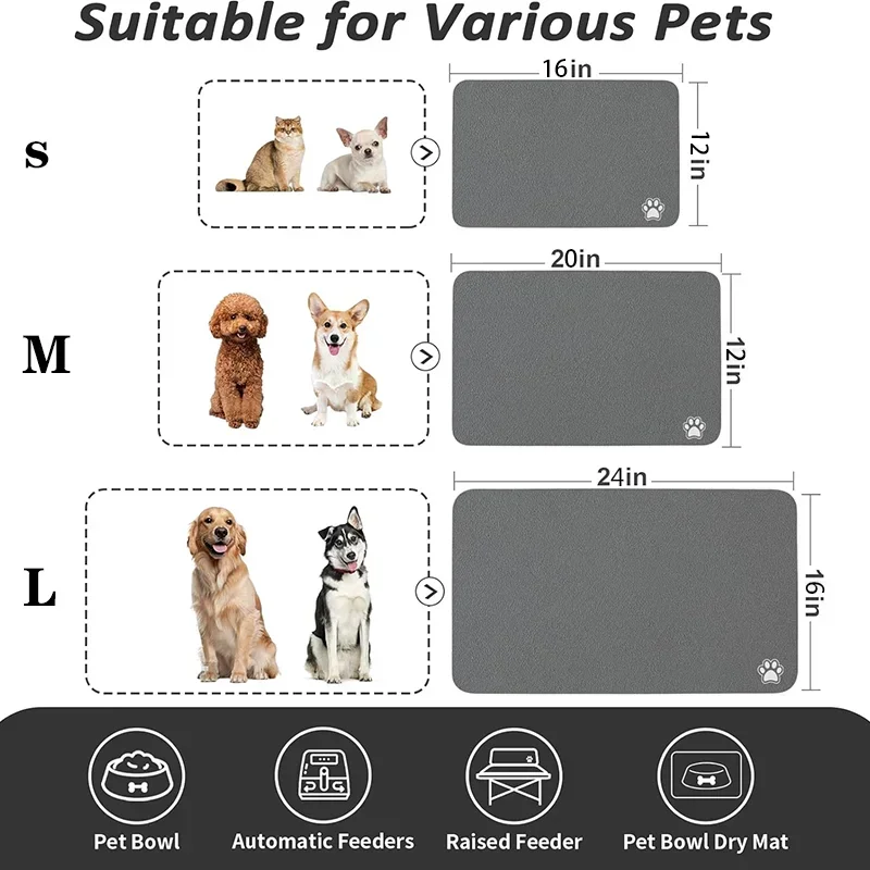 Pet Feeding Mat Absorbent Dog  - Baby Food Cat ulasan dan harga
