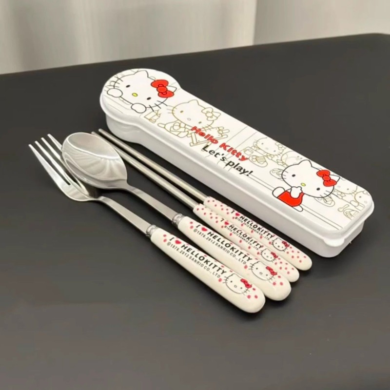 Sanrio Hello Kitty Three Piece - Weaning Spoon Set ulasan dan harga