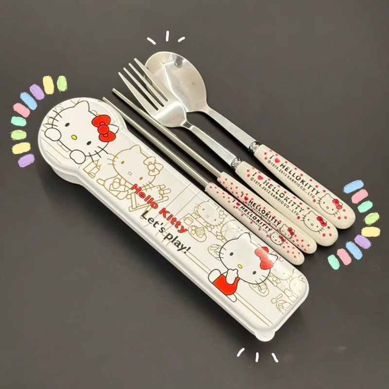 Sanrio Hello Kitty Three Piece - Weaning Spoon Set ulasan dan harga